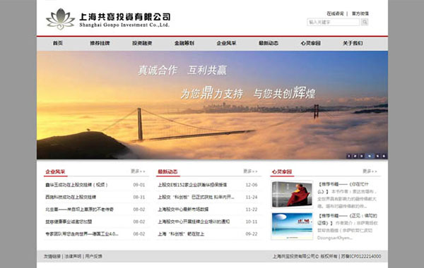 上海共宝投资有限公司网站建设项目